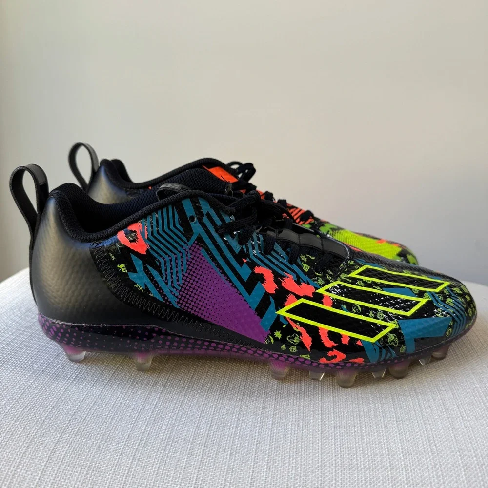 adidas Adizero Football Cleats Mens 8 Multicolor Neon Three‎ Stripe Life GV9087
